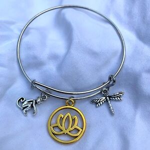 Brand New! Handmade! Adjustable Charm Bangle Bracelet!